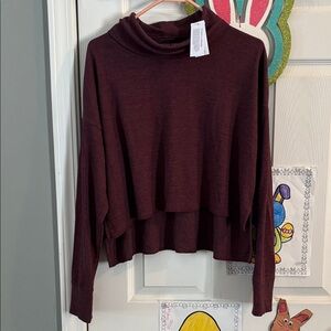 American Eagle Outfitters Burgundy Cowl Neck Sweater